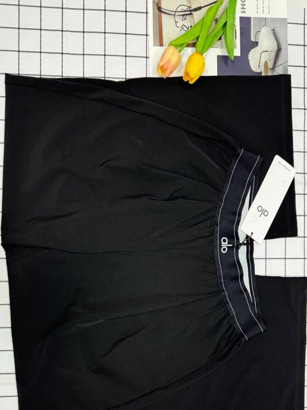 NWT Alo Yoga Suit Up Trouser Black Wide Leg Pants Regular 30" Inseam 😃 - Picture 3 of 8